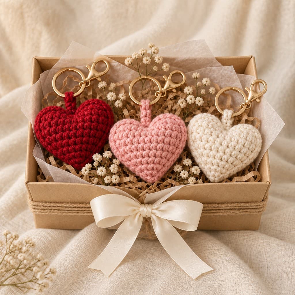 Heart Keychain Gift Trio
