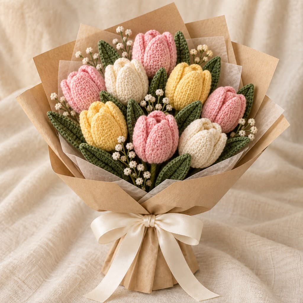Crochet Tulip Bouquet
